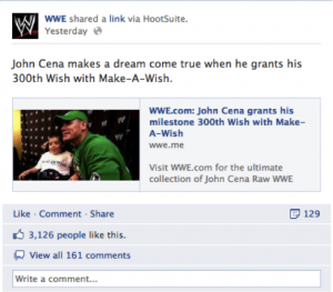 WWE Facebook Post