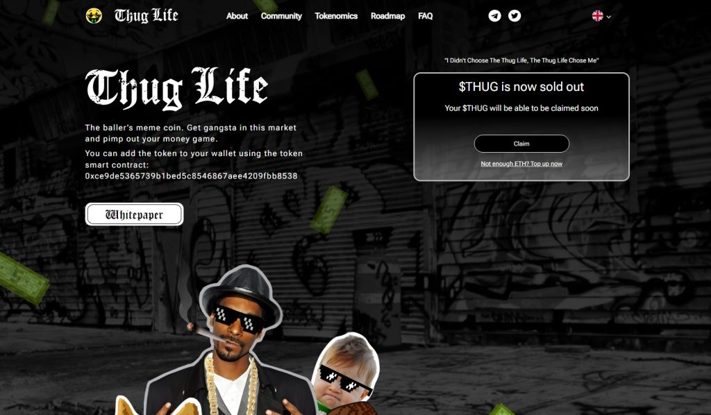 Thug Life - استثمر مع غنيمة ونجاح في عملة الميم 