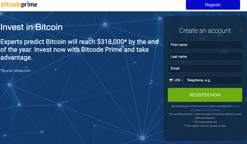 Регистрирайте се за Bitcode Prime