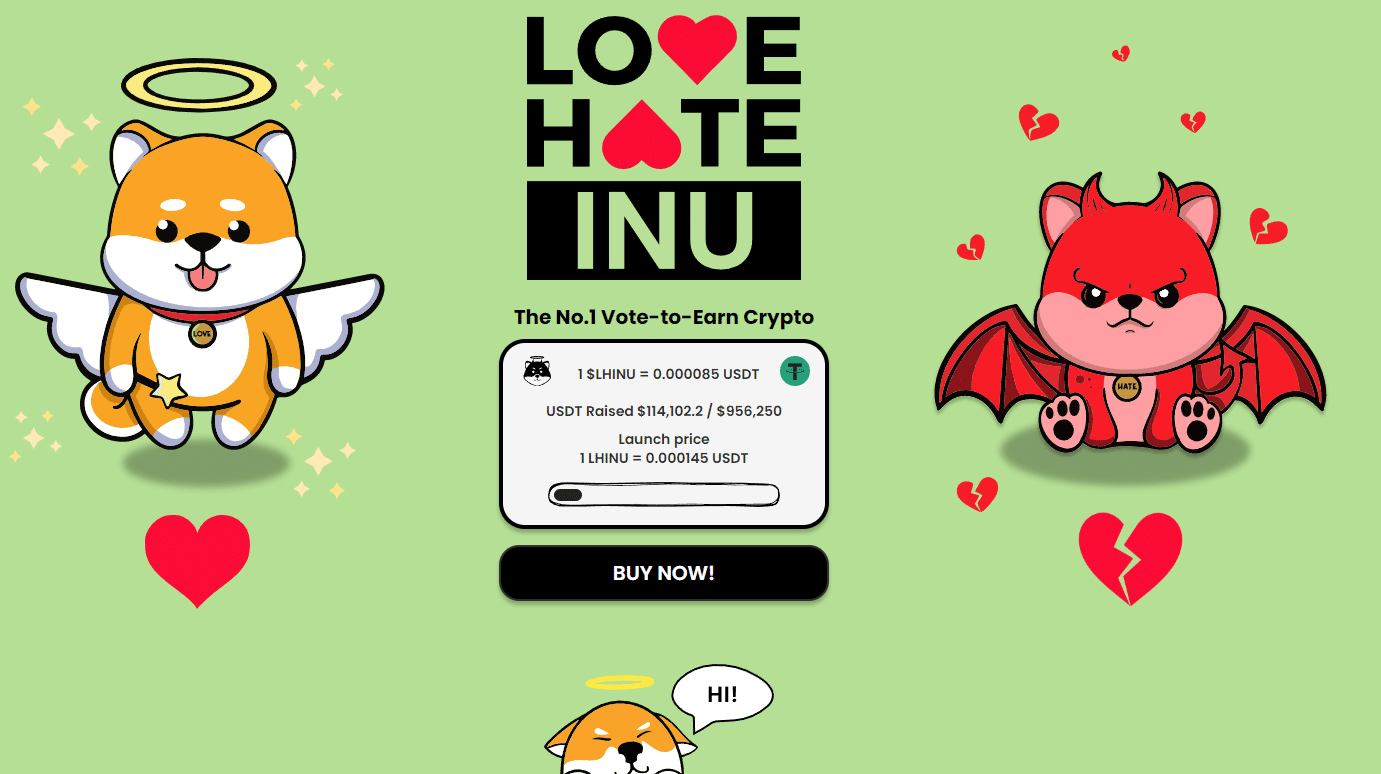 love hate inu homepage DeFi