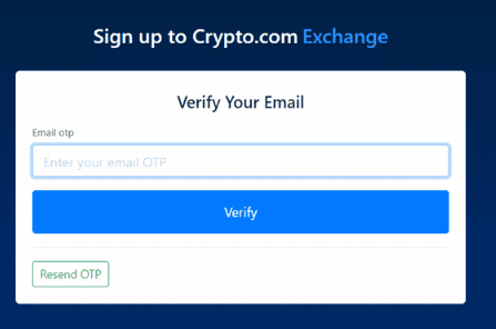 Crie uma conta na Crypto.com