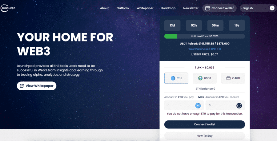 Launchpad home page