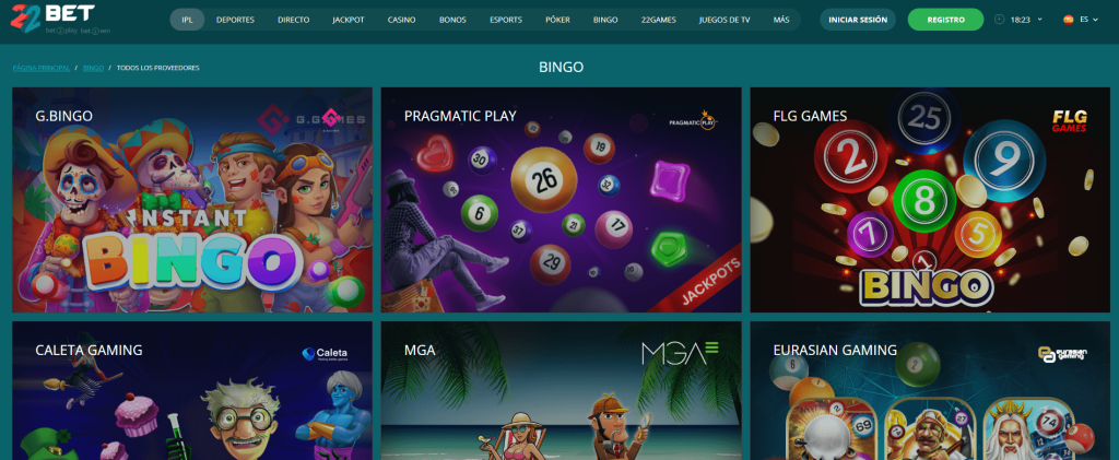 22bet casino bingo online