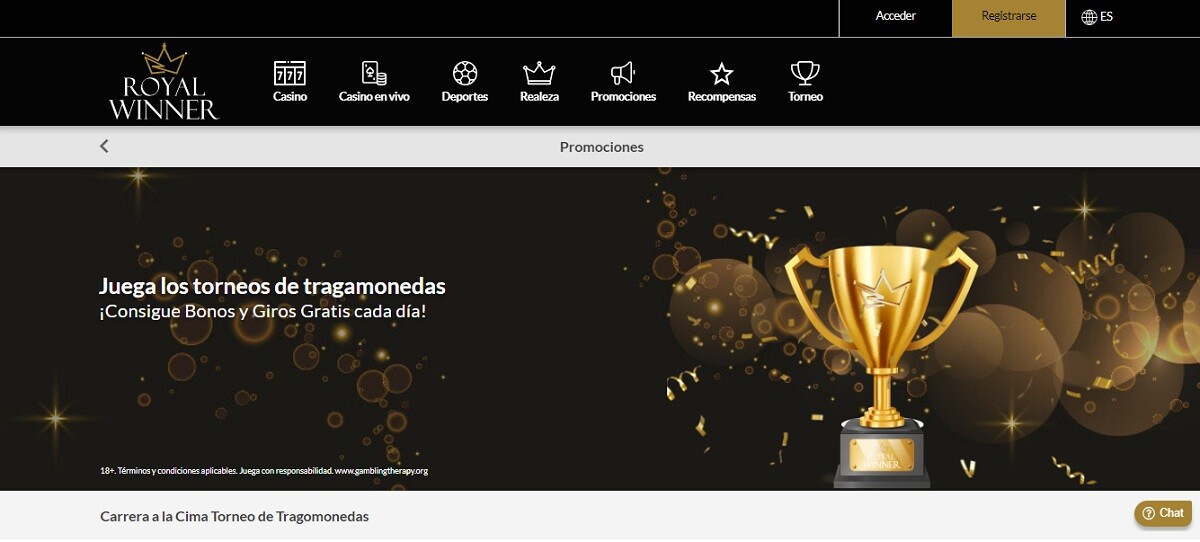 Giros gratis casino Chile Royal Winner