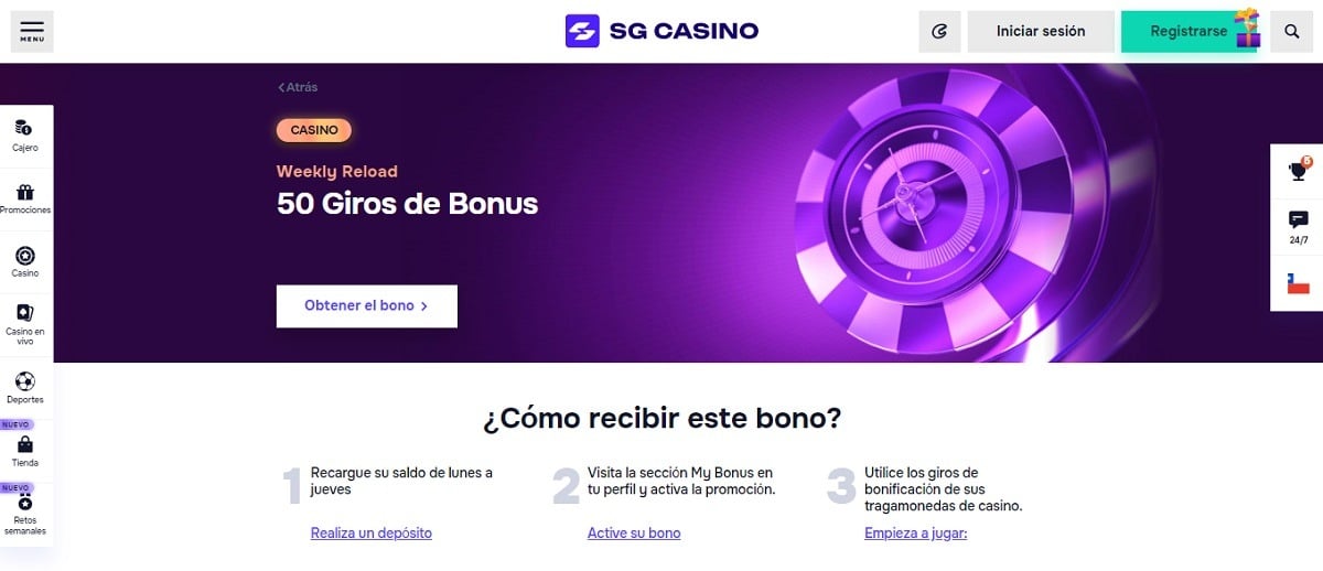Giros gratis casino Chile SG casino