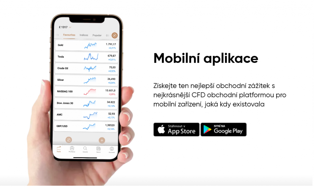 Capital.com aplikace na mobil