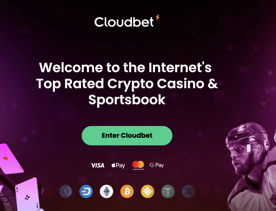 Uvítací stránka na platformě Cloudbet