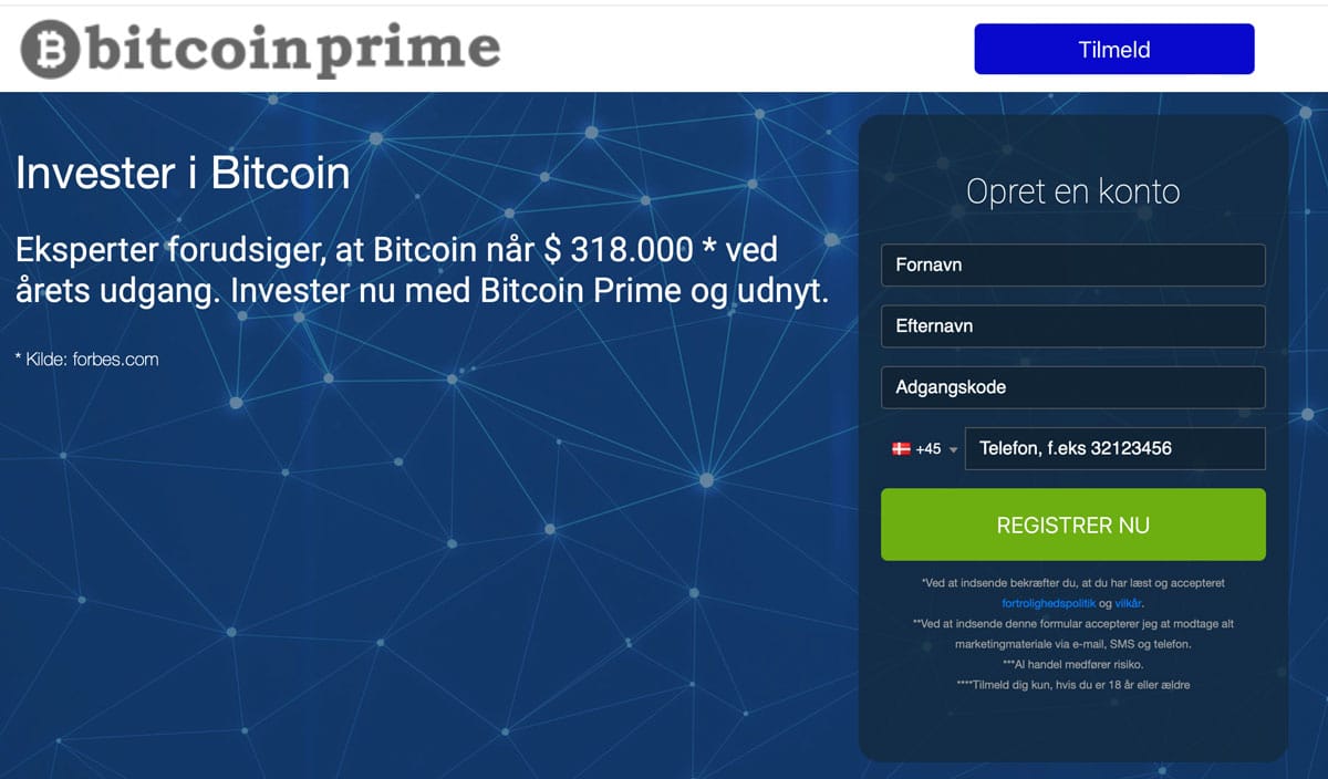 Bitcoin Prime anmeldelse (Svindel eller ej?)