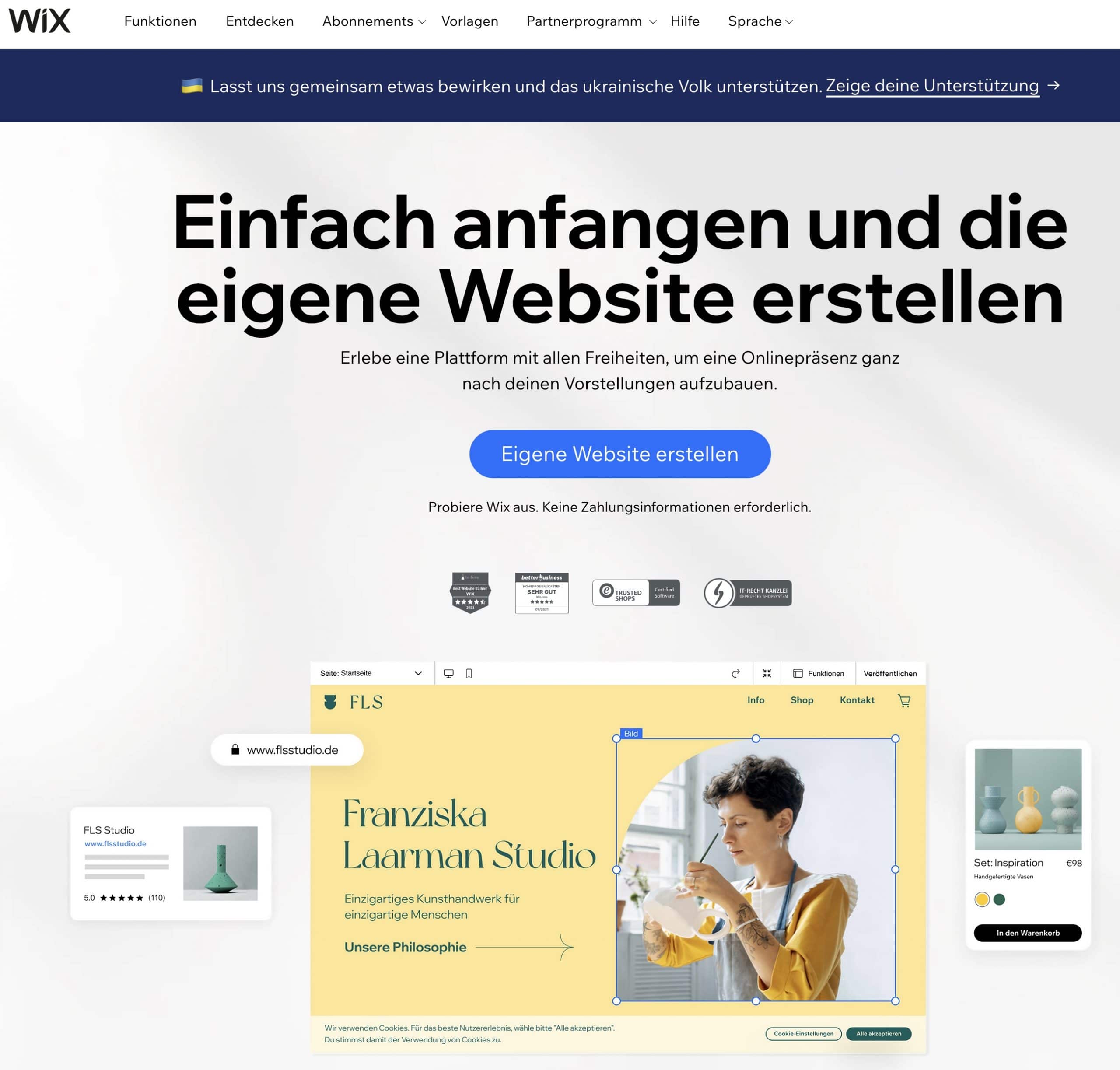Wix Webseiten Baukasten