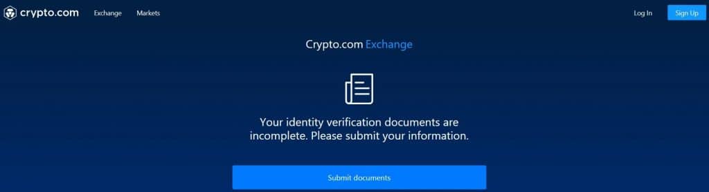 Identifizierungsdokument hochladen Crypto com
