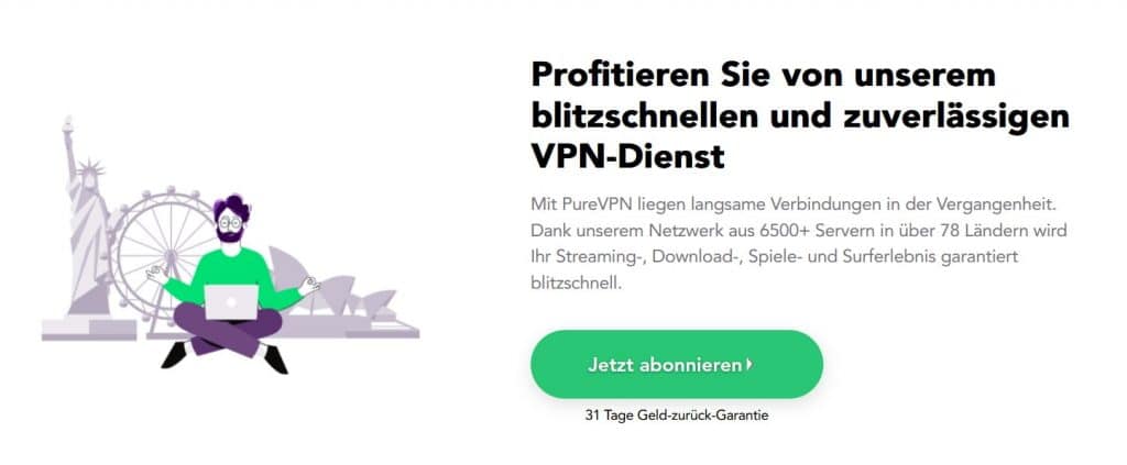 Pure VPN Webseite