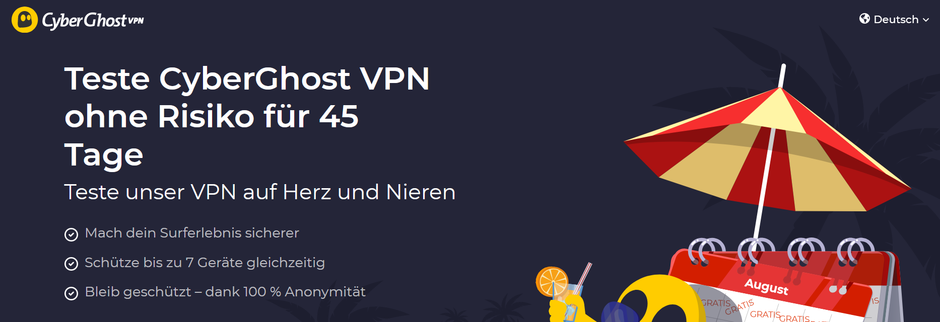 CyberGhost VPN Kostenloser Test