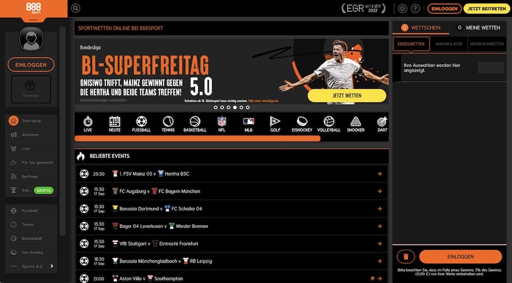 888Sport Homepage