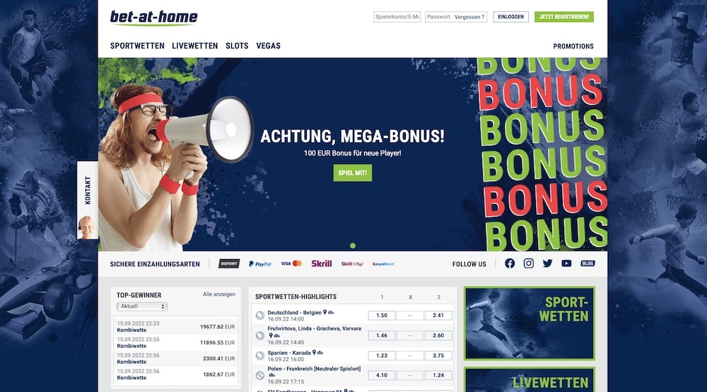 Bet at Home Homepage
