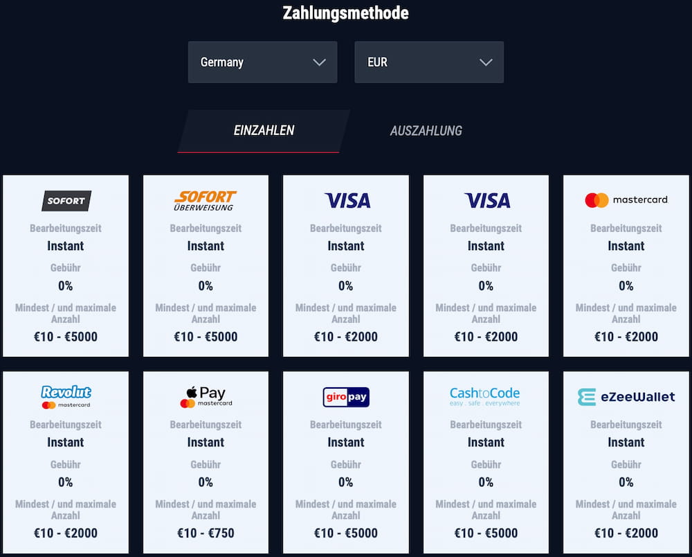 Online Casino mit EC Karte Zahlungsmethoden