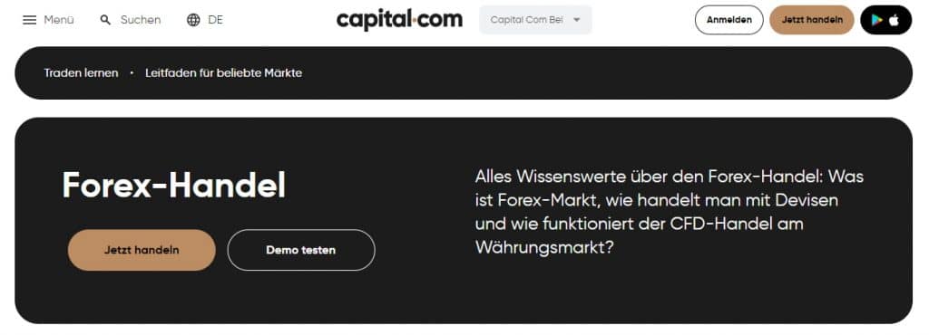 Capital.com Forex handeln