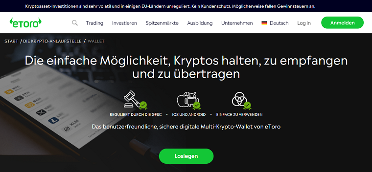 Ein benutzerfreundliches, sicheres digitales Multi-Krypto-Wallet _ eToro Wallet