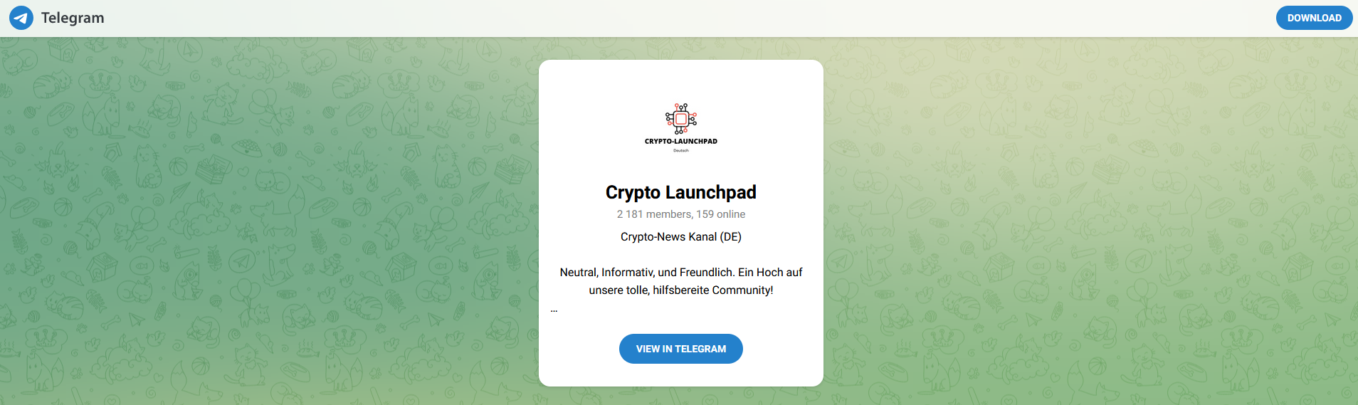 Telegram Gruppe Crypto Launchpad