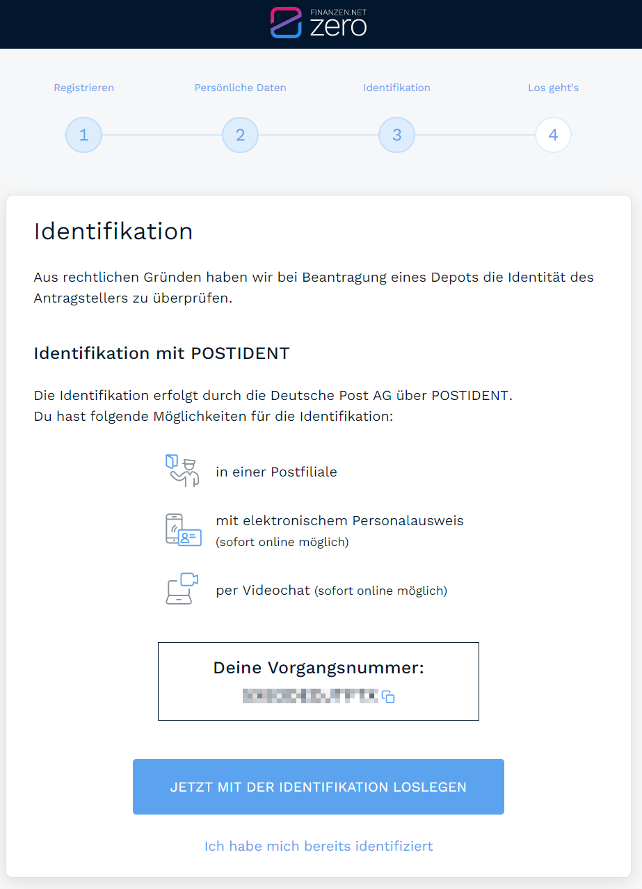 Finanzen.net Zero Verifizierung Identitaet