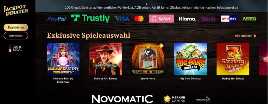 JackpotPiraten Casino mit Amazon Pay