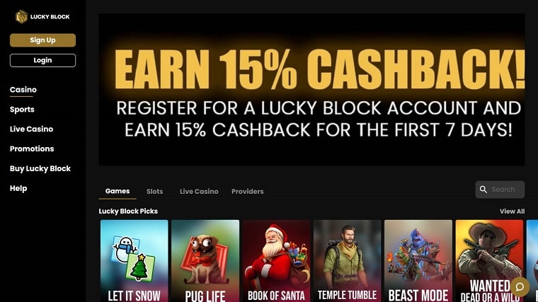 LuckyBlock - Testsieger als bestes Cardano Casino