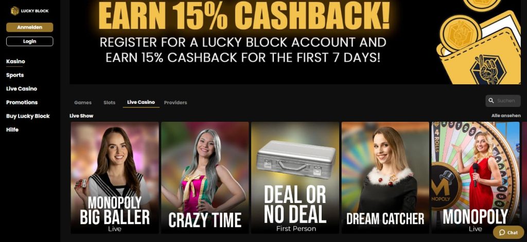 LuckyBlock Casino mit Startguthaben