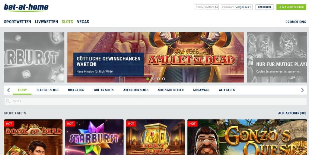 Bet at Home Slots Casinos ohne Steuer