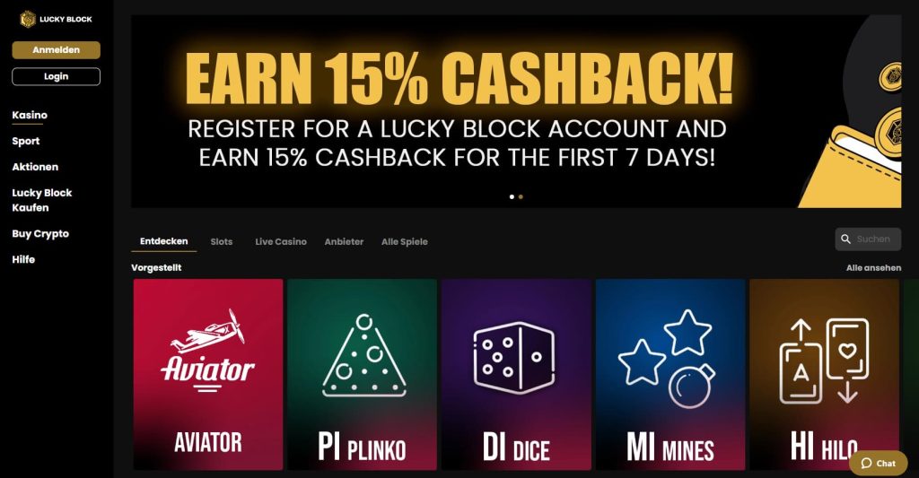 LuckyBlock Casino mit Mastercard