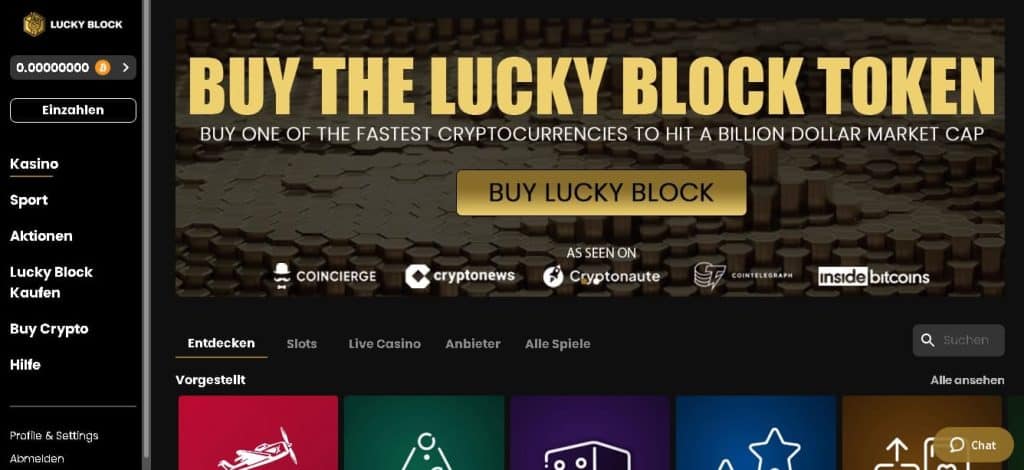 LuckyBlock Casinos mit hohem RTP
