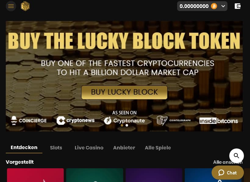 LuckyBlock Online Casino Schweiz App