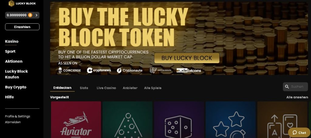 LuckyBlock Online Casinos Schweiz