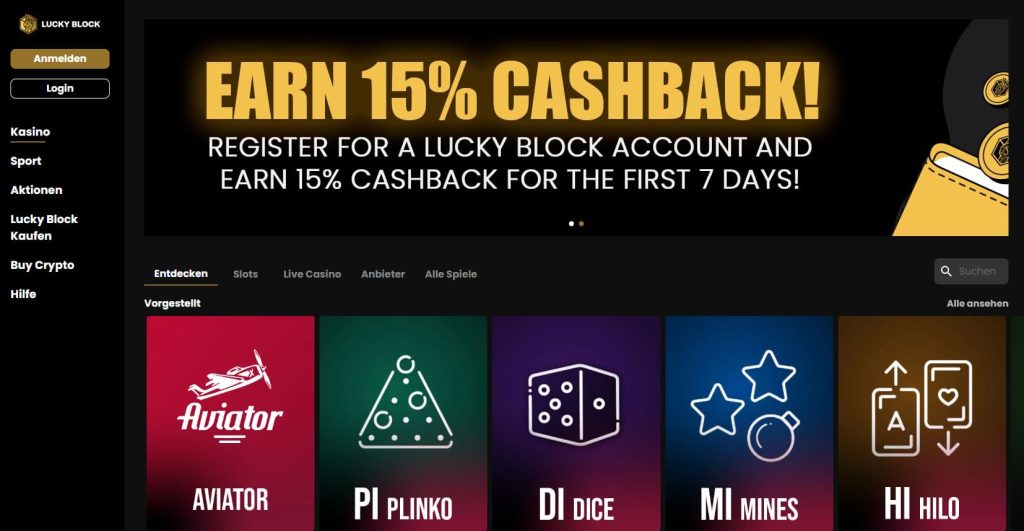 LuckyBlock Online Casino Schweiz Echtgeld
