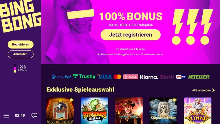 BingBong - Guter Casino Anbieter mit deutscher Glücksspiellizenz