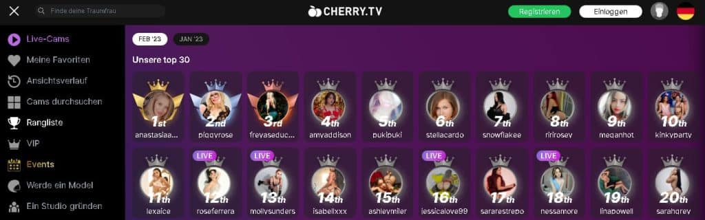 Cherry.tv Sex Cam Girls Seite