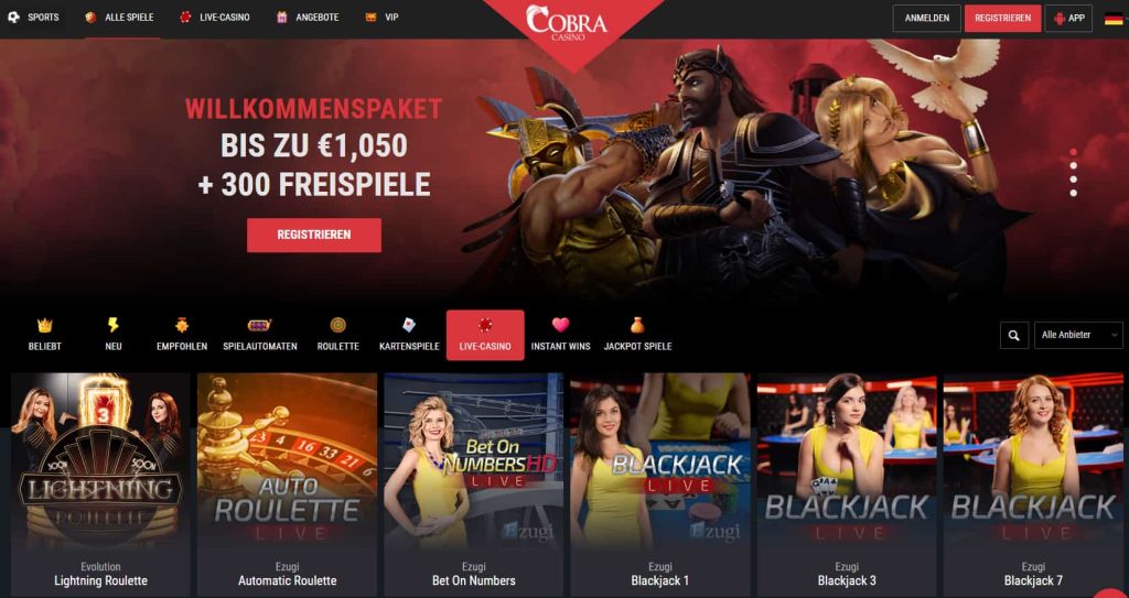 CobraCasino Casino ohne Verifizierung