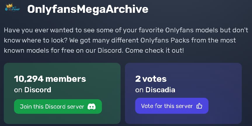 OnlyFansMegaArchive - Discord Channel
