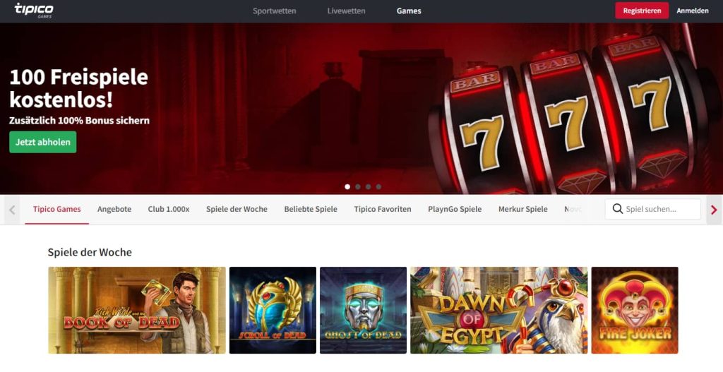 Tipico Games Casino mit Instant Banking