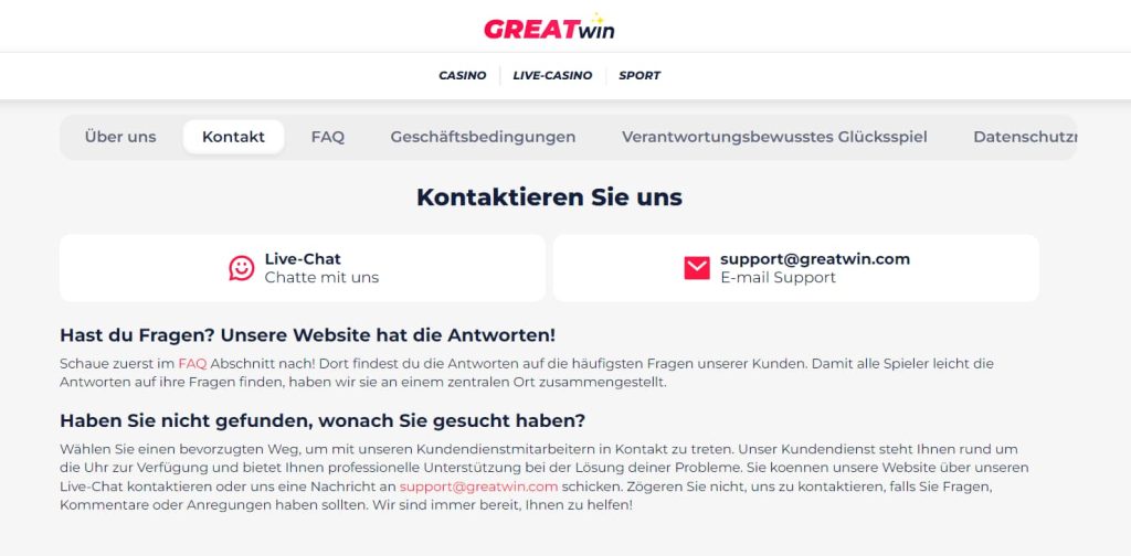 Greatwin Kundensupport
