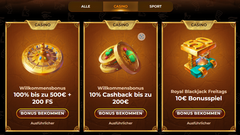 AmunRa Casino Bonus