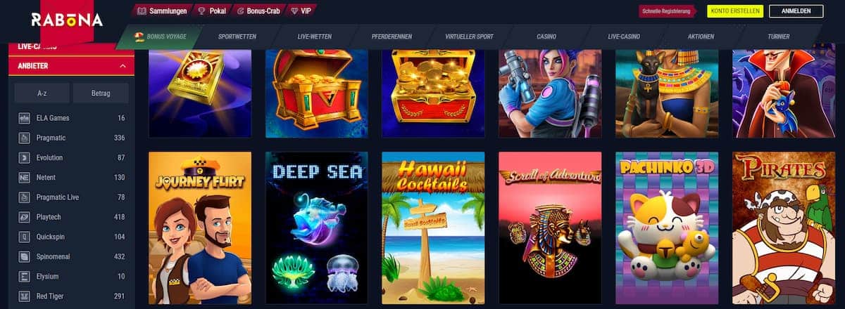 Online Casino um was für Spiele es geht