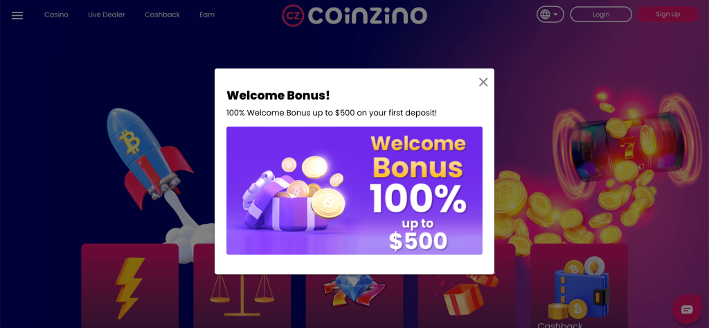 Coinzino – PayPal kasiino, mis pakub kahjumi tagasimakset