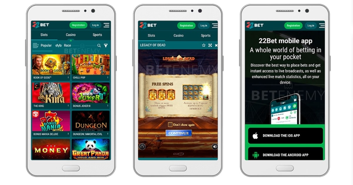 22bet app casino dinero real argentina
