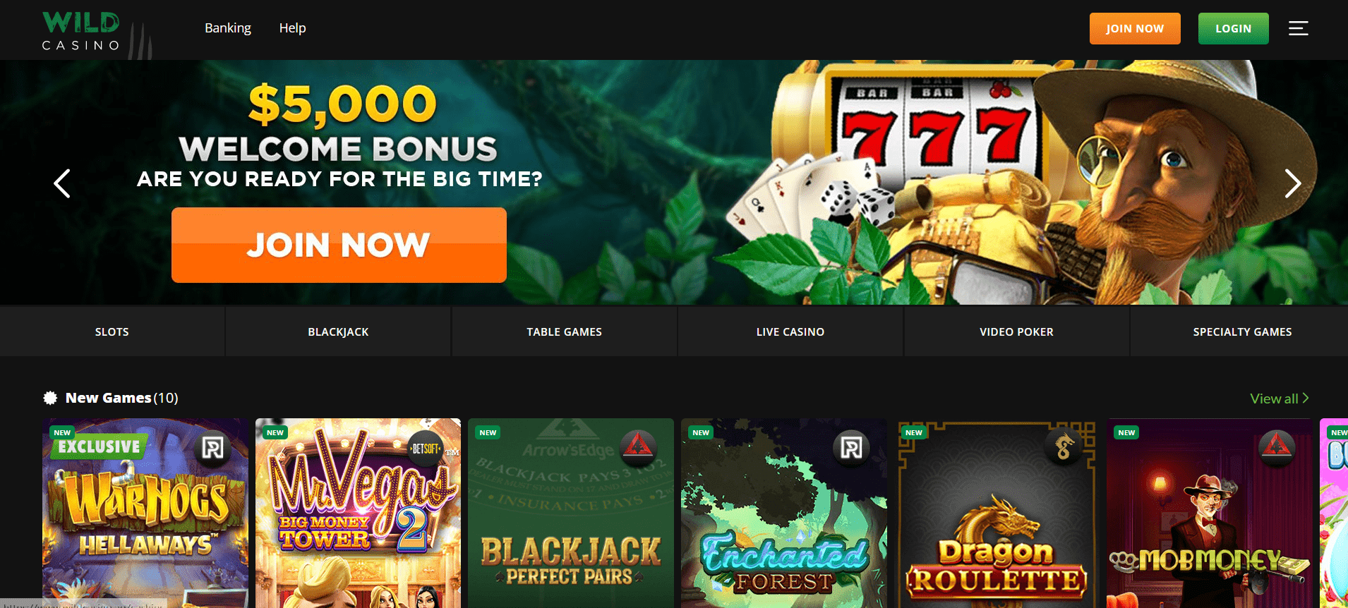 Wild Casino ruleta online juegos