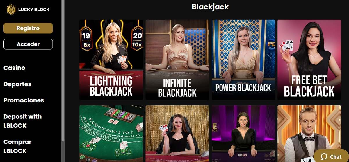 Blackjack online Colombia Lucky Block