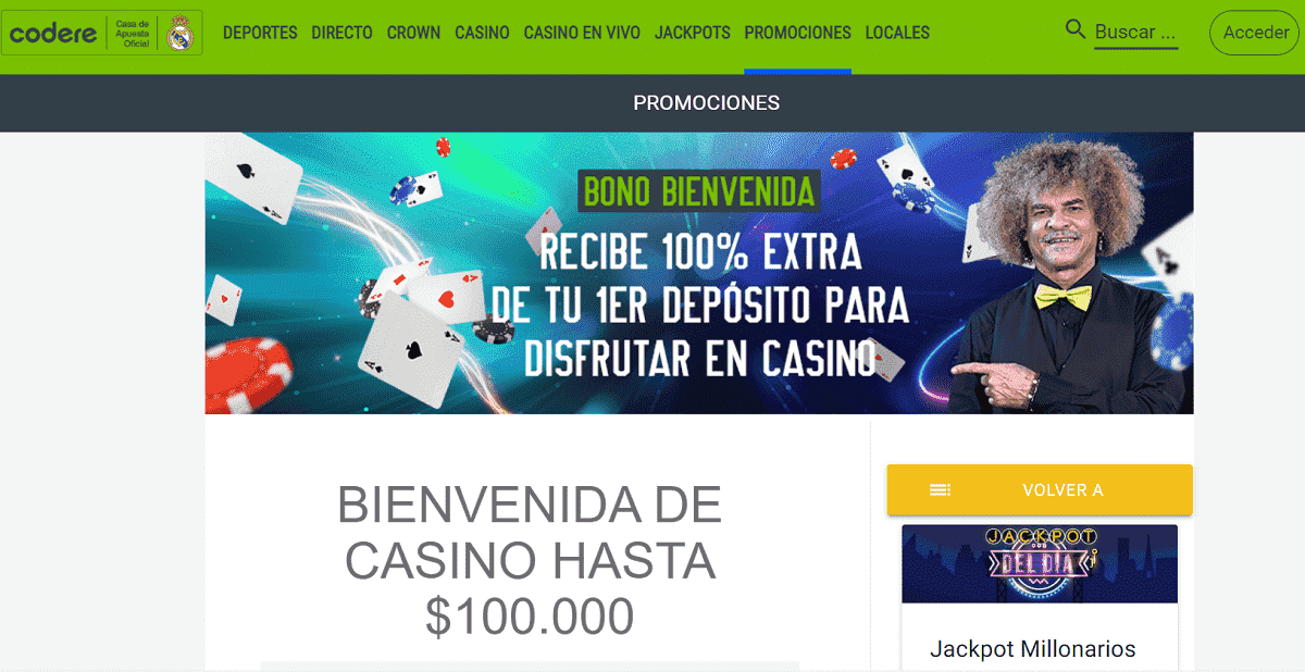 bono de juegos de casino de codere colombia
