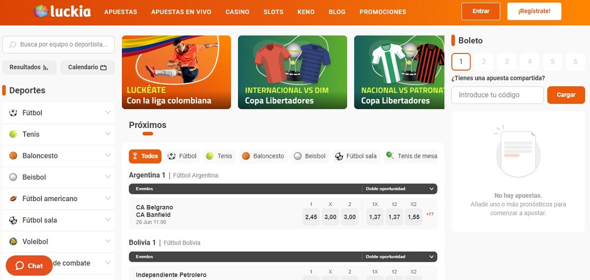 App de apuestas deportivas Colombia Luckia
