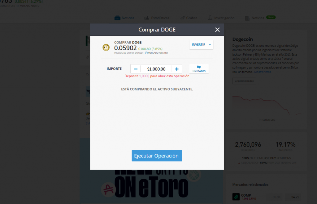 comprar dogecoin etoro