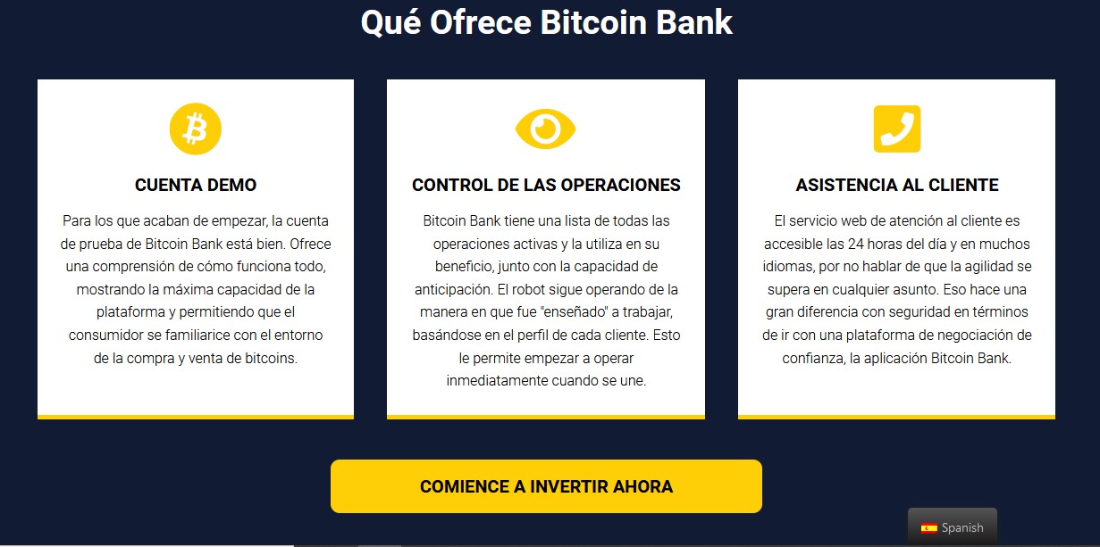 Qué ofrece Bitcoin Bank