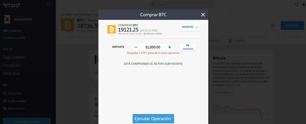 etoro comprar bitcoin