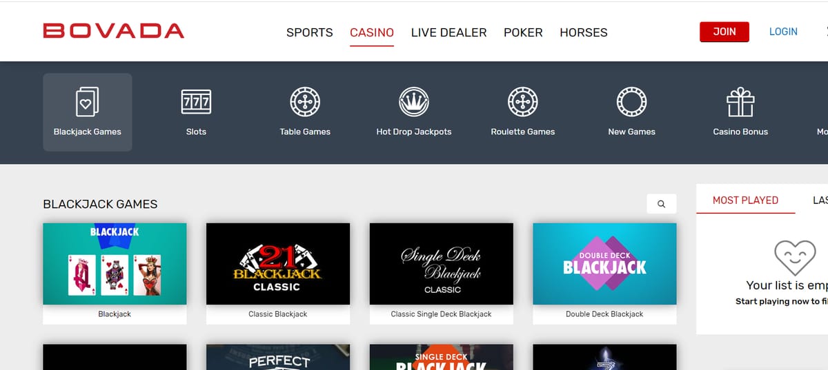 bovada casino en línea dinero real opciones
